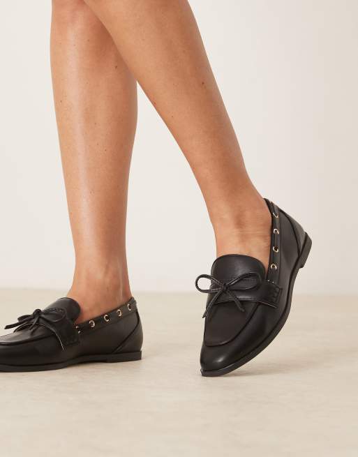RAID Nico boat loafers with bow in black