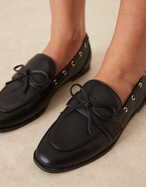 RAID Nico boat loafers with bow in black