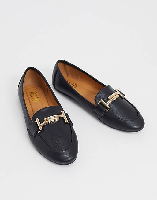 RAID Nidhi loafer with gold snaffle in black