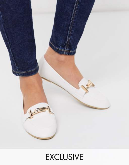 RAID - Nidhi - Loafers met gouden trens in wit