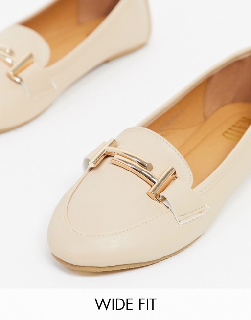 RAID Wide Fit Nidhi loafer with snaffle in beige