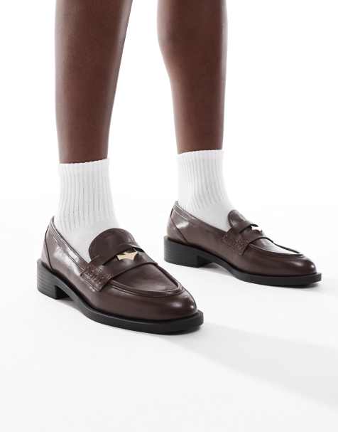 RAID Nonnie penny loafers in brown - view 1