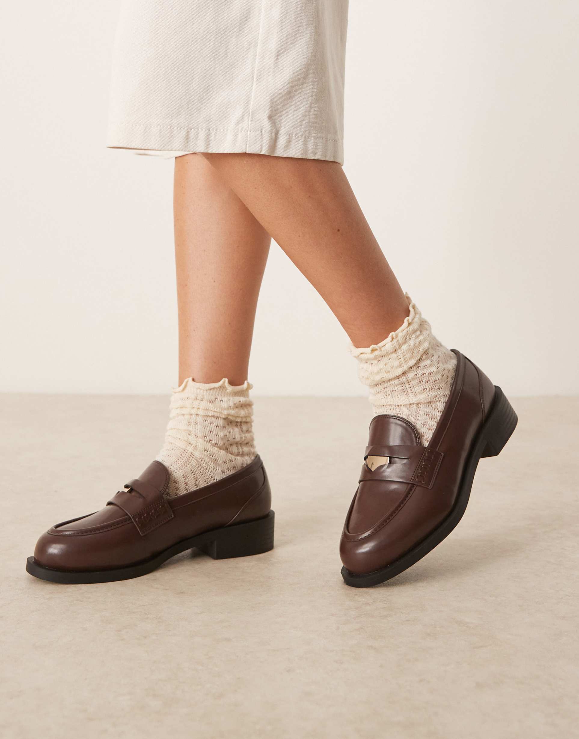 raid nonnie penny loafers in brown