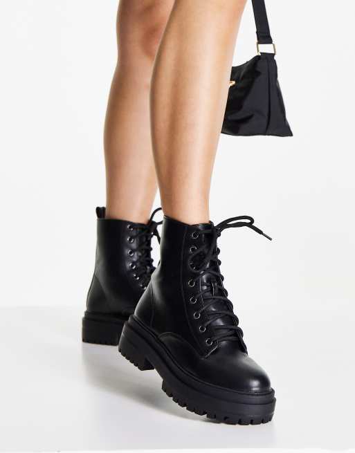 RAID Obey lace up ankle boots in black