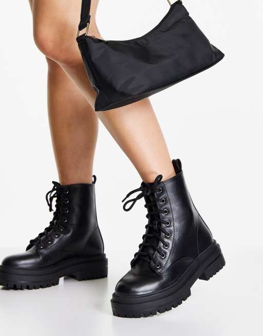 RAID Obey lace up ankle boots in black