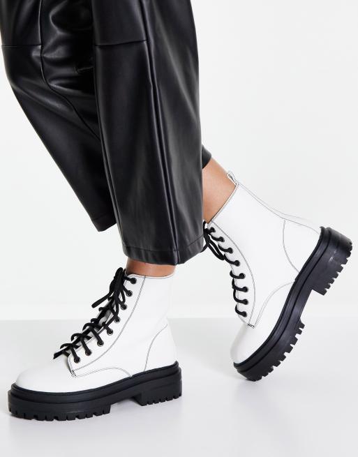 RAID Obey lace up ankle boots in white ASOS