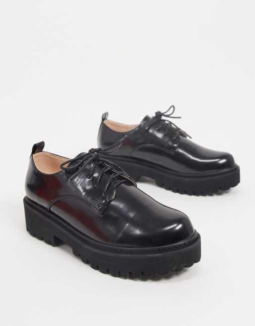 raid odessa lace up chunky shoes in black