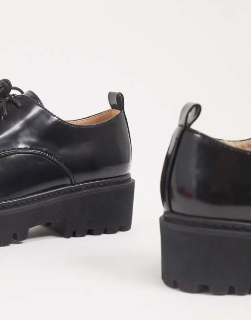 raid odessa lace up chunky shoes in black