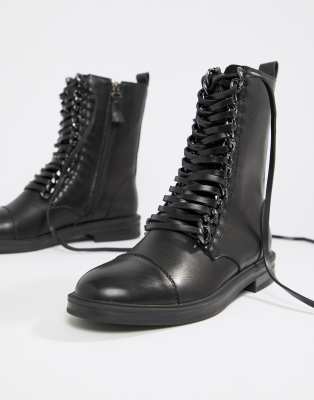 matte black lace up boots