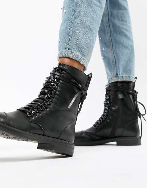 Bottines noires 2025 plates lacets