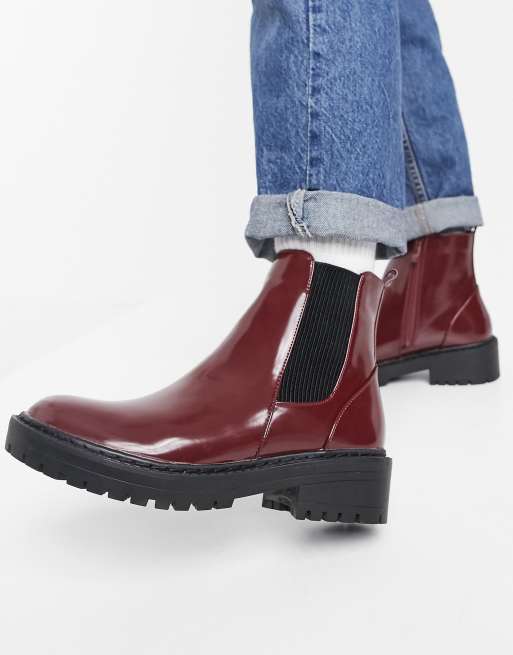 RAID - Palma - Platte chelsea boots in bordeauxrood