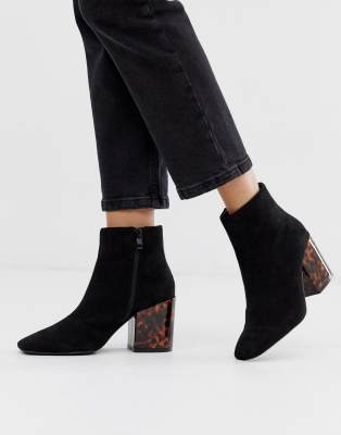 tortoiseshell heel boots