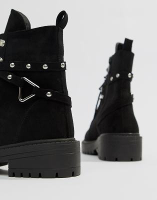 raid perrie black chunky hiker boots