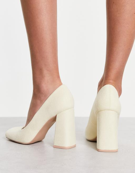 Cream store suede heels