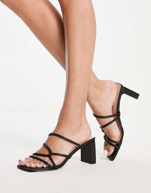 Strappy mule store block heel