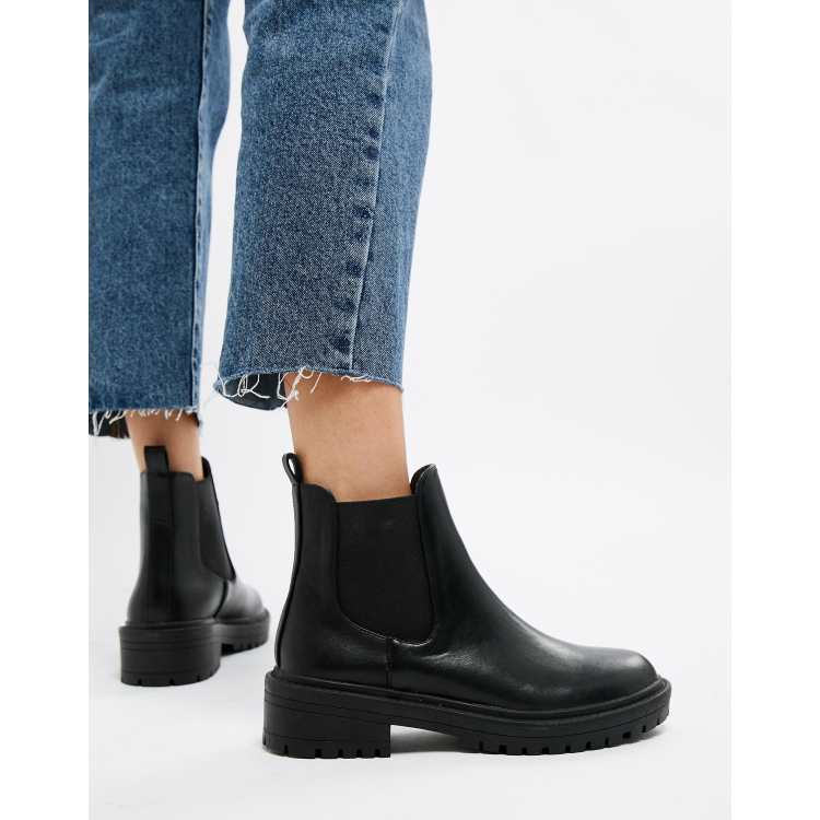 Raid wide fit radar deals black chunky chelsea boots