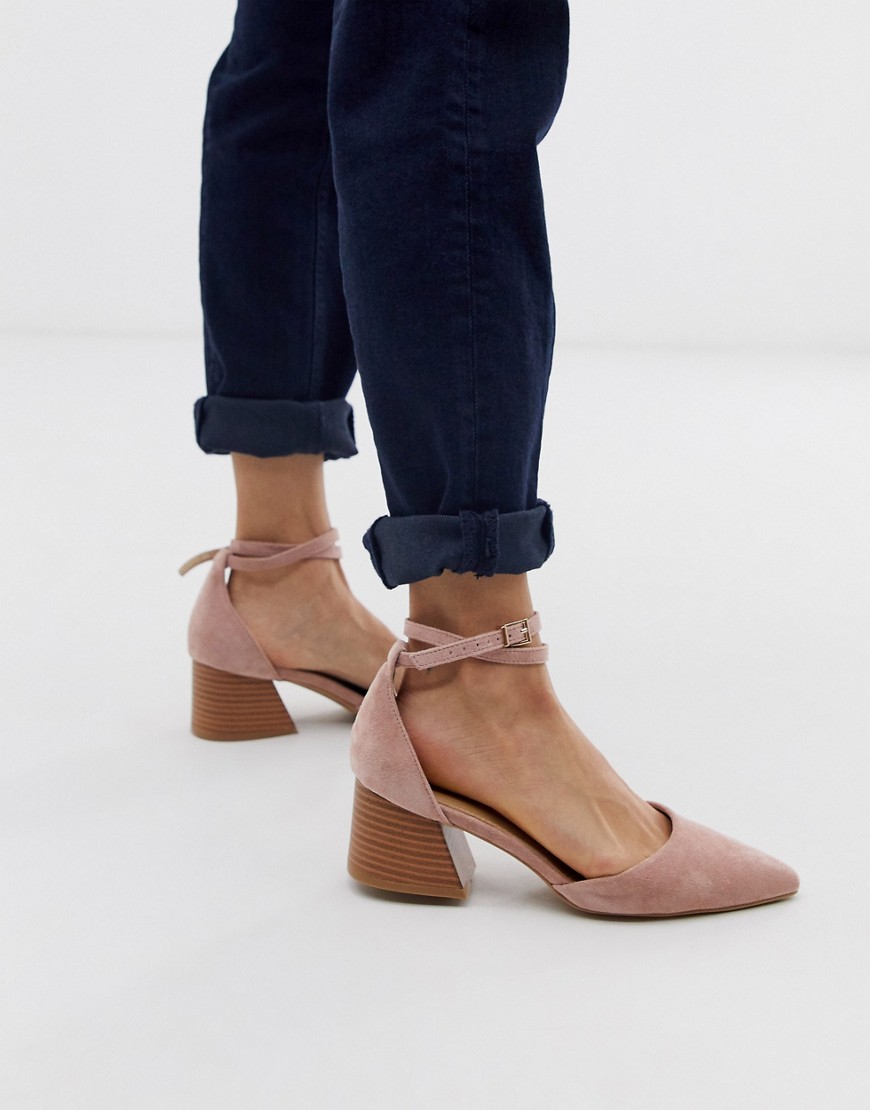 RAID – Ramira – Puderrosa skor med staplad klack-Beige