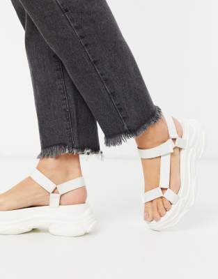 white sporty sandals