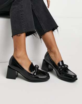 patent heeled loafers