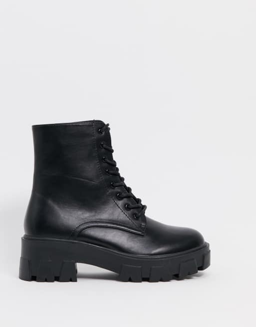 raid brazen chunky biker boots in black