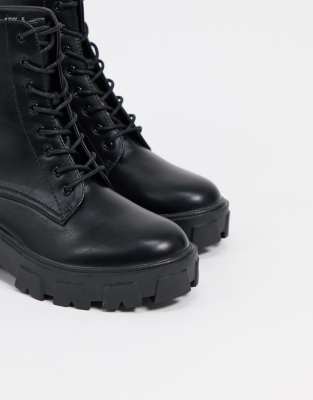 cleated zipper ankle boots