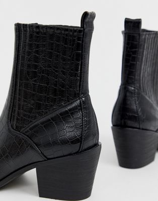 Regelmæssigt Vil have smag RAID Rocco black croc western boots | ASOS