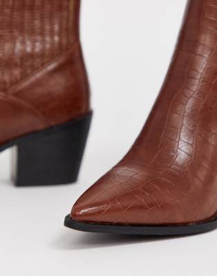 raid rocco black croc western boots