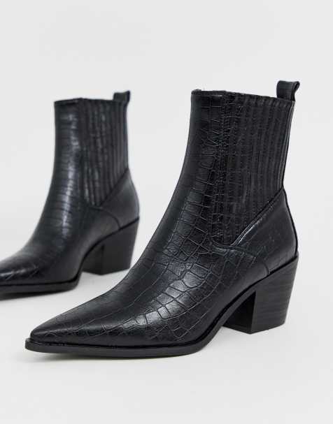 RAID – Rocco – Western-Stiefel in Kroko-Schwarz