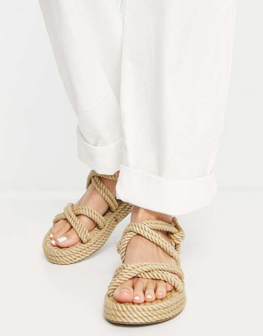 Raid – Rosa – Sandalen mit Seildesign in Natur | ASOS