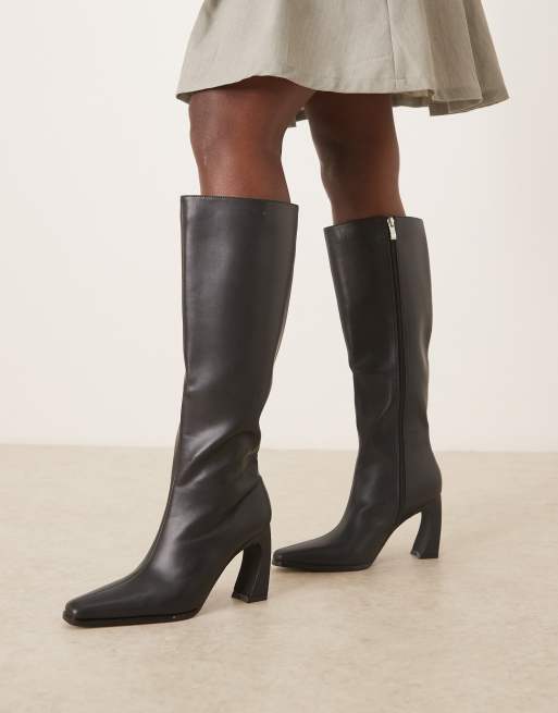 RAID Rosaleen curve heeled knee boots in black, 2 of 4