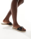 [Raid] RAID Ruheen flat espadrille sandals in black 36 BLACK