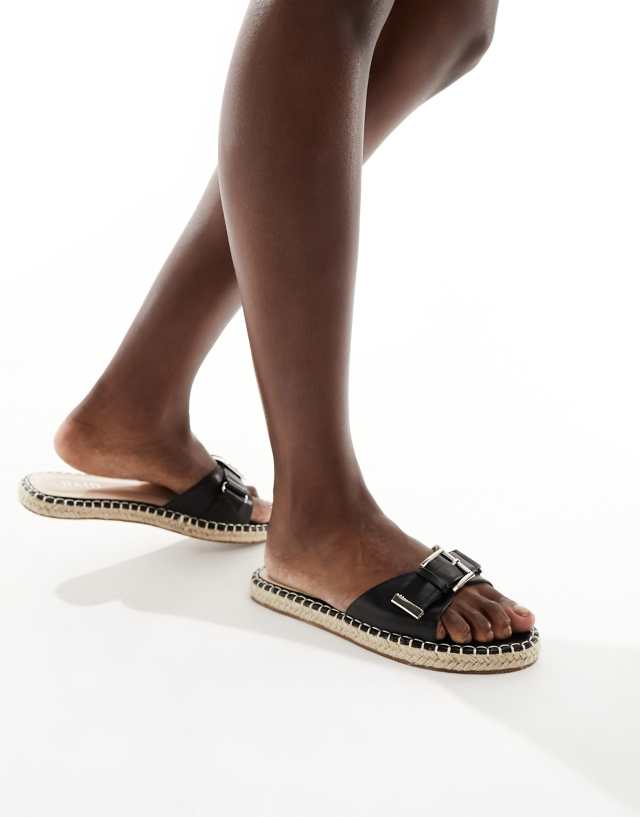 Raid - ruheen flat espadrille sandals in black