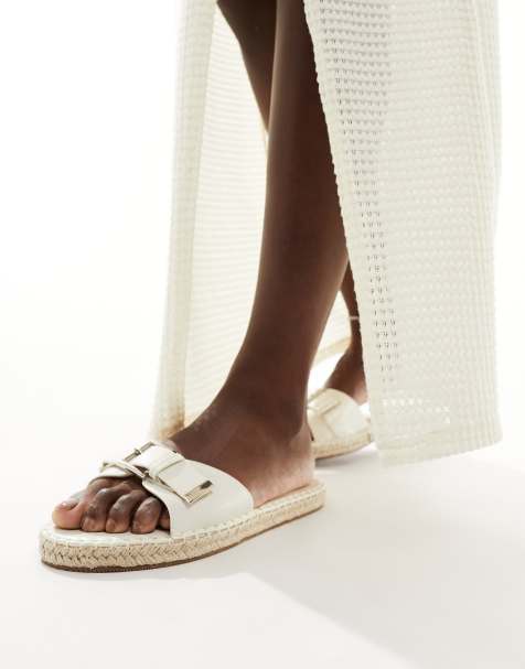 RAID - Ruheen - Platte espadrillesandalen in gebroken wit - view 1