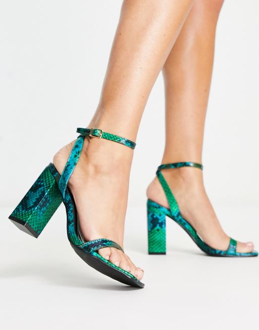 Blue and store green heels