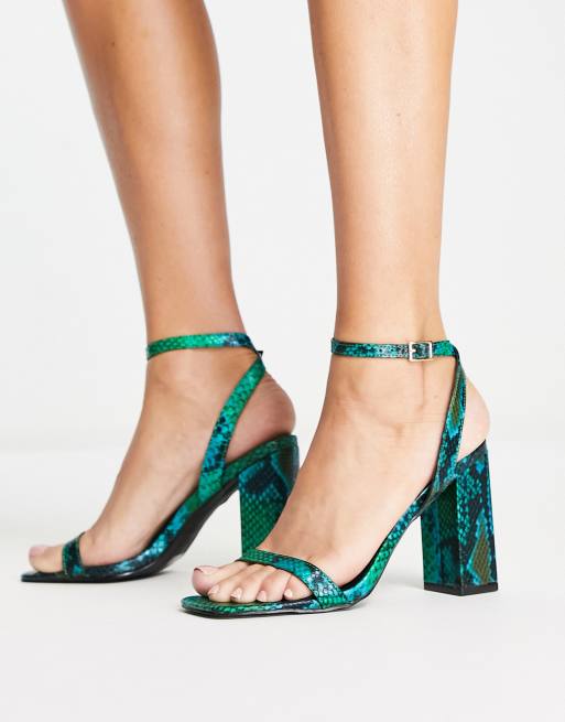 Blue and cheap green sandals