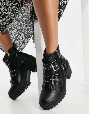 bottines noir avec boucles