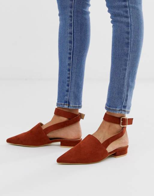 Open back outlet flat shoes