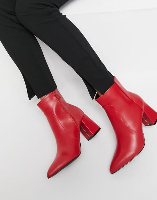 RAID – Sapphire – Rote Ankle-Boots mit Absatz im Leder-Look, 3 von 4