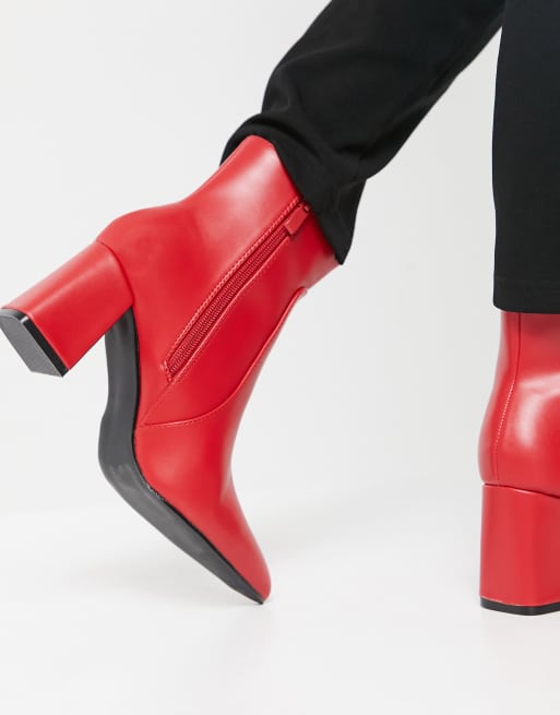 RAID – Sapphire – Rote Ankle-Boots mit Absatz im Leder-Look, 4 von 4