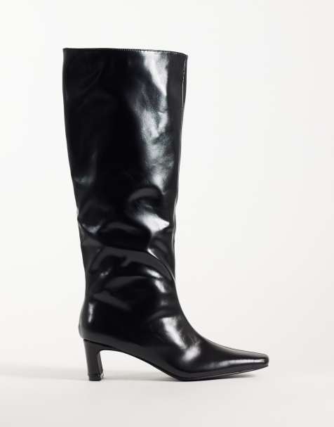 RAID Serafina pointed toe knee boots in black - view 1