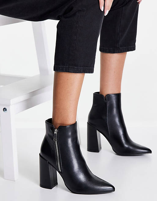 Shoes Boots/RAID Seren heeled ankle boots with zip detail in black 