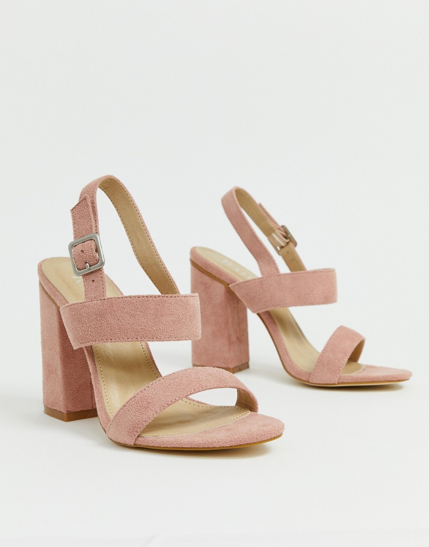 RAID Shania blush block heeled sandals-Beige
