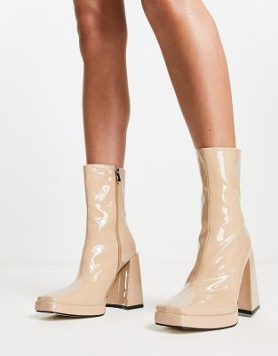 RAID Silonna platform heel boots in camel - ASOS Price Checker