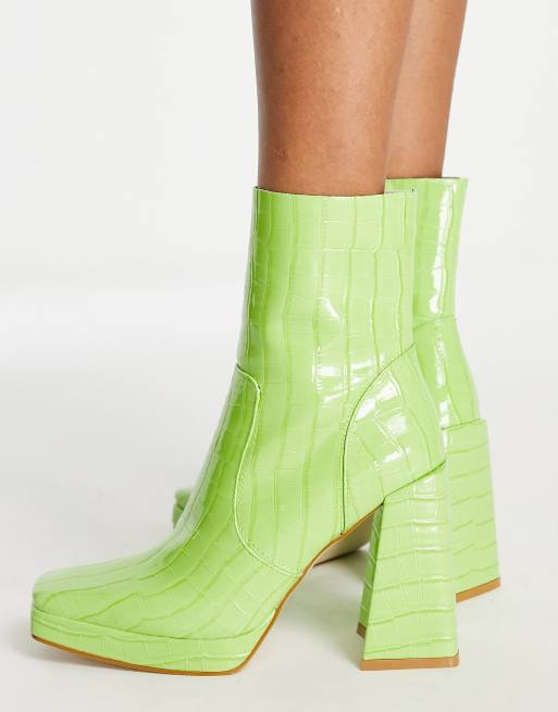 lime green platform boots