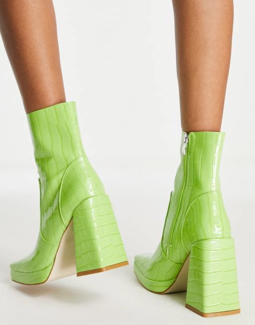 Lime green cheap ankle boots