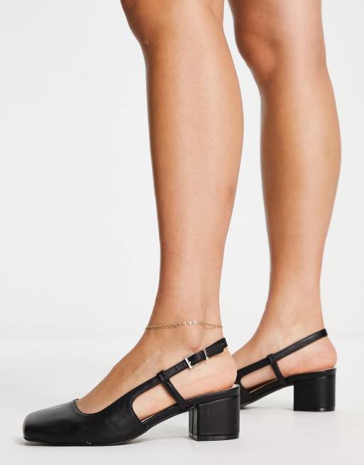 Square toe sales slingback pumps