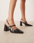 [Raid] RAID Siya block heeled shoes with pointed toe in black patent 38 BLACK PATENT