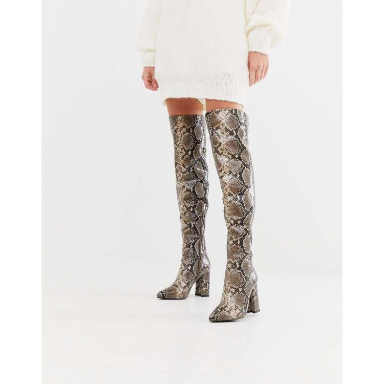 Over the knee boots snake print sale