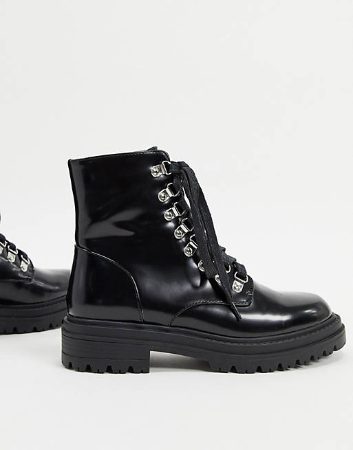 RAID Sofia flat boots with eyelet detail in black | ASOS