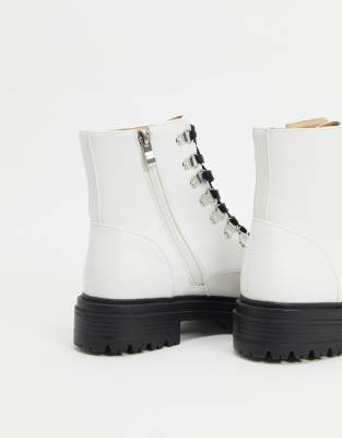 white flat boots